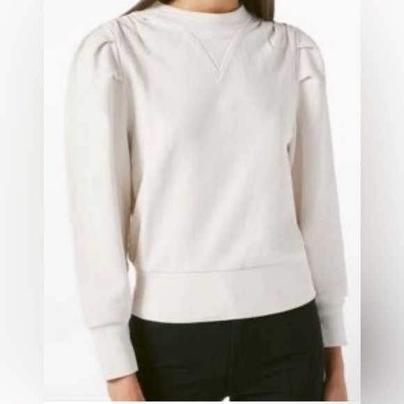 FRAME Pleated Panel Puff-Sleeve Sweatshirt. Eggshell white. Size small  VGUC - Picture 1 of 12
